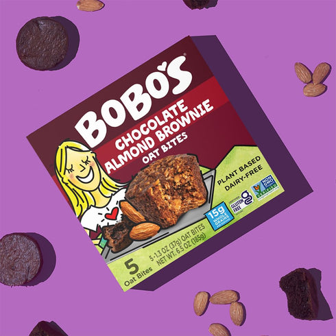 (30 Bobo's Almond Brownie Oat Bites, Simple Ingredients, Whole Grain Oats, Plant Based, Non-GMO, Gluten Free Breakfast