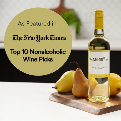 24.5 Oz Tomorrow Cellars Non-Alcoholic White Wine, Dry and Crisp, Low Sugar and Calories, Award-Winning, De-Alcoholized