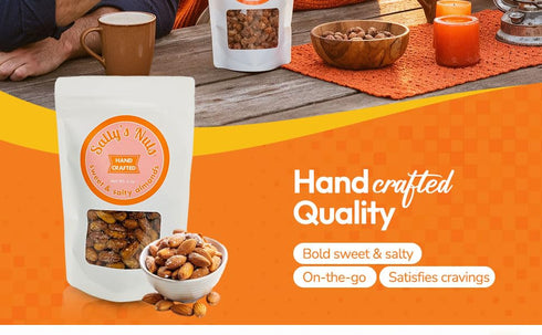 Sally's Nuts (16oz, - Premium Hand Crafted Sweet & Salty Nuts - Vegan, Gluten Free, Preservative Free, Certified Kosher