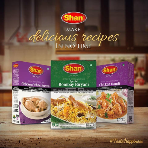 Shan Bombay Biryani Recipe and Seasoning Mix, 2.11 oz (60g) - Spice Powder for Pilaf