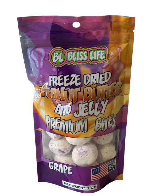 Generic Freeze Dried Peanut Butter and Jelly Bites, 2oz (6 Bags, Grape)