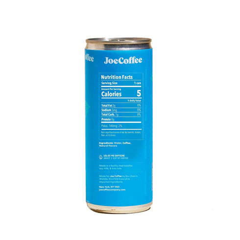 (Pack 12) Joe Coffee Company - Black Cold Brew Ready-to-Drink Specialty Coffee Cans of | NYC Roaster, Rainfoest