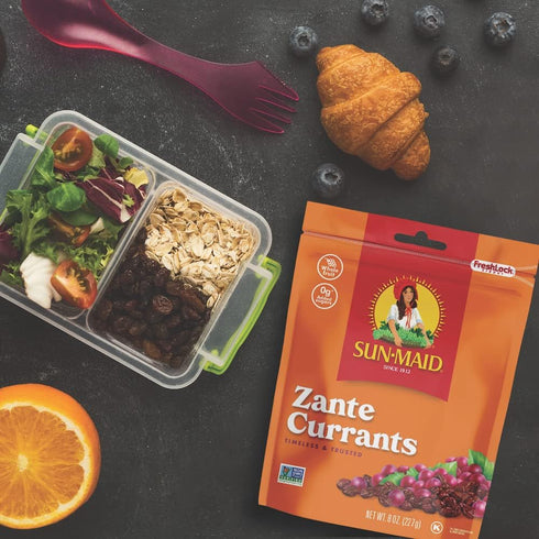 (10 Pack) 8 oz Sun-Maid California Sun-Dried Zante Currants - Resealable Bag - Dried Fruit for Healthy Snacks