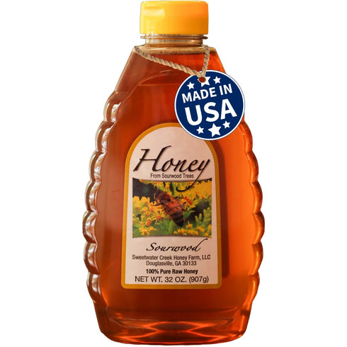 Sweetwater Creek Honey Farm Sourwood Honey - 100% Pure, Raw, & Unfiltered - 32 oz -