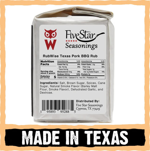 RubWise Texas Style BBQ Pork Rub (1lb) | Meat BBQ Rubs and Spices for Smoking and Grilling