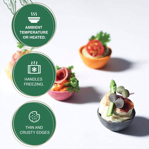 60 CROC'IN - Sweet Premium Mini Tart Shells - Edible Pastry Pans For Dessert - Artisanal Confection - Pieces