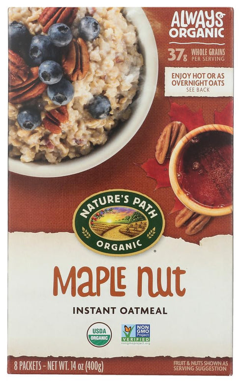 Nature's Path, Organic Instant Hot Oatmeal, Maple Nut, 8 Packets, 50 g