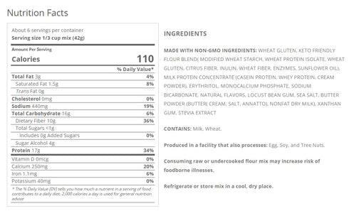 2 9oz Keto Pancake & Waffle Mix, New Hope Mills, Keto Diet-Friendly, Net Carbs*, Easy-to-Prepare, Fluffy & Delicious