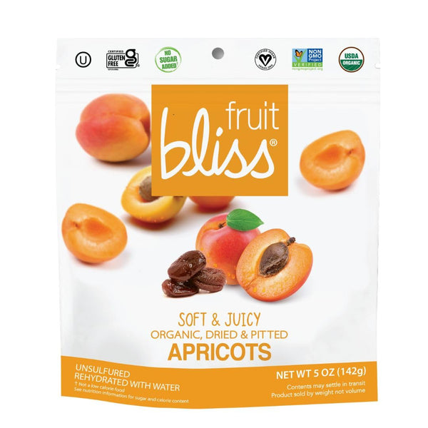 Fruit Bliss Organic Dried Turkish Apricots, Pitted, Soft & Juicy, Non GMO,