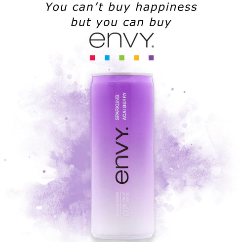 100% 8oz 24) Envy Sparkling Fruit Juice, Acai Berry (Case