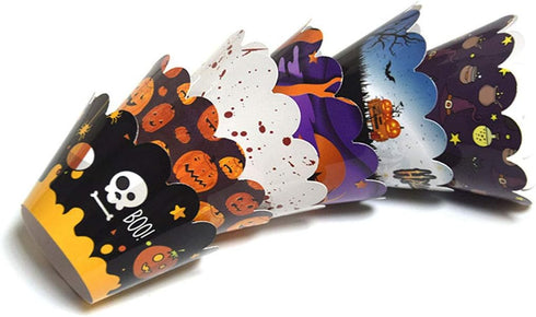48 Pieces Halloween Cupcake Toppers Kit for Halloween Cake Decoration with Cupcake Wrappers