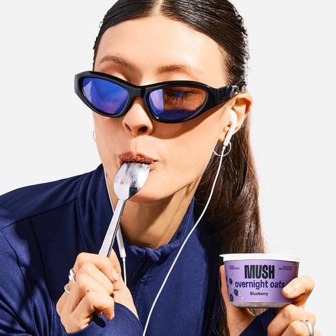 5oz MUSH Overnight Oats - Blueberry - Good Source of Fiber, Non-GMO, Dairy Free, Gluten Free
