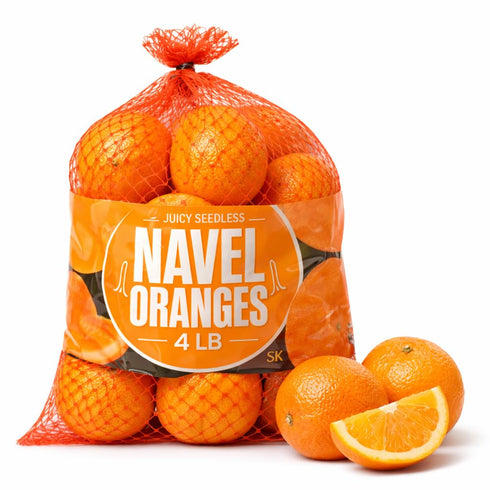 Generic Navel Oranges 4 lb, Sweet Seedless Citrus Fruit, Easy Peel Fresh Juicy