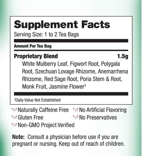 20 6 Count Bravo Tea Triple Stress Relief Herbal Tea Caffeine Free, Tea Bags
