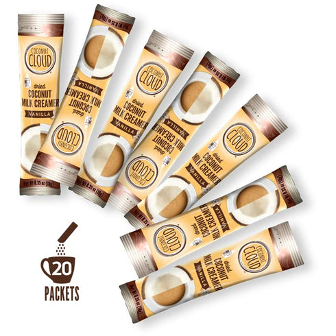 Coconut Cloud Dairy-Free Coffee Creamer, Minimally Processed, Vegan, Gluten Free, Non-GMO (Vanilla - 20 Sticks)