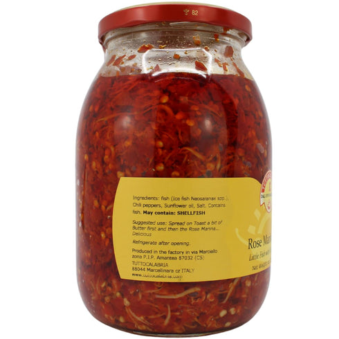 33.5 oz (950 TUTTOCALABRIA, Rosa Marina Sauce - Calabria Chili Pepper Sauce with Little Fish with, big Jar, g), Product