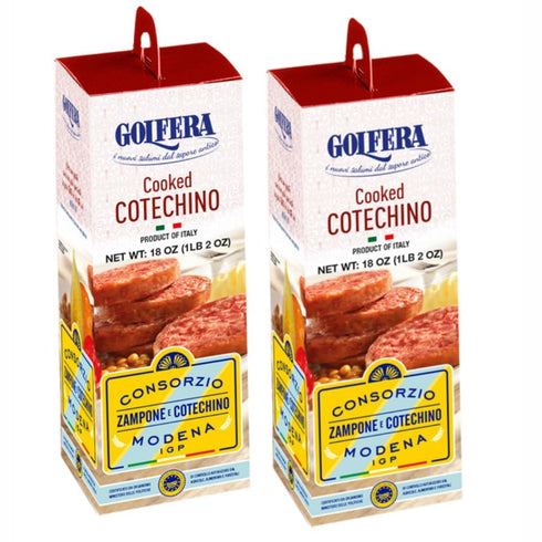 17.5 oz 500 (Pack 2) Golfera Cotechino Authentic Italian Pork Sausage, Charcuterie Meat, Pre-Cooked Breakfast Sausage