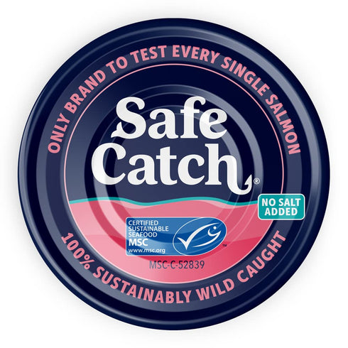 6 Pack 5oz Safe Catch Wild Pacific Pink Salmon Canned Wild-Caught No Salt Added Skinless Boneless Salmon Fish Mercury