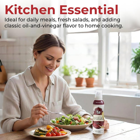 4.7 oz Olive Oil & Red Wine Vinegar Salad Spray, Vinaigrettes & Marinades, No Propellants, Quality Crafted in USA, Net