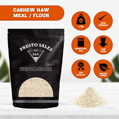 Packed 1 lb. (16oz) Cashew Fresh Raw Flour, All Natural, in Resealable Bag, Kind to your Body, High in Protein, Almond