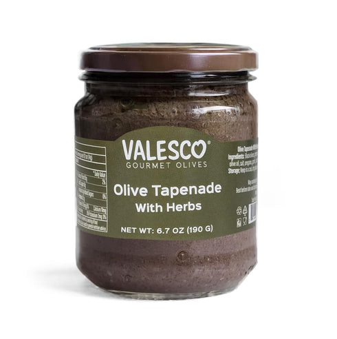 VALESCO Olive Tapenade with Fresh Herbs - Artisan Gourmet Dip and Spread