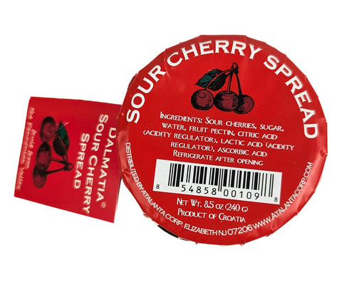 8.5 oz Dalmatia Sour Cherry Spread, | Tart & Fruity Artisan Jam | All-Natural, Non-GMO | Perfect for Cheese Pairings