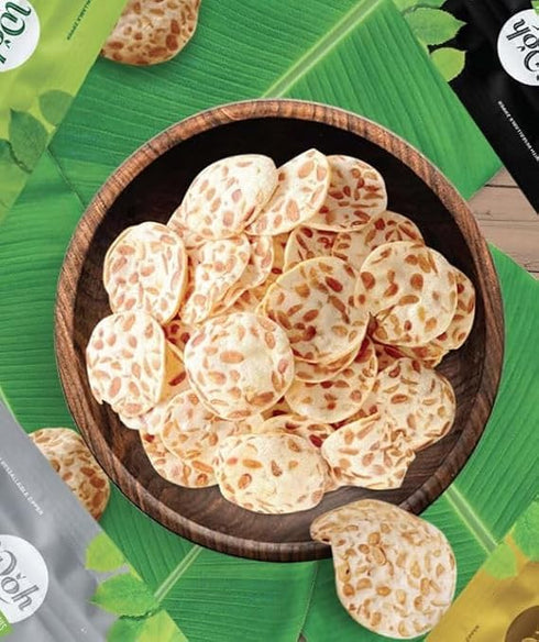 Woh (Pack 2) Tempeh Chips Fermented Soy Bean Wasabi