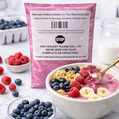 Mulberry 8 oz Mulberry Naturejam Powder - Plant-Based Pantry Staple - Natural Dried Powder for Beverages, Smoothies