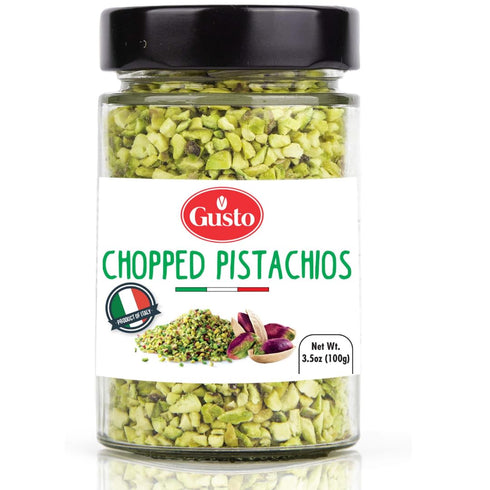 Chopped Pistachios, 3.5 oz (100 g), Sicilian Raw Crumbles from Bronte, Sicily, Non-GMO by Gusto ETNA