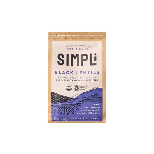 SIMPLI Organic Black Lentils, 12 OZ