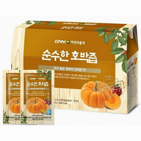 GNM dignity of Nature Pumpkin Juice, Korean, non-sweetened juice, pack of 30, fresh juice, on-to-go drinks