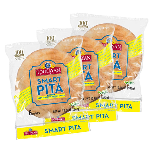 Toufayan Smart Pita Bread | 8g Protein per serving, Soft Hearth-Baked Pocket