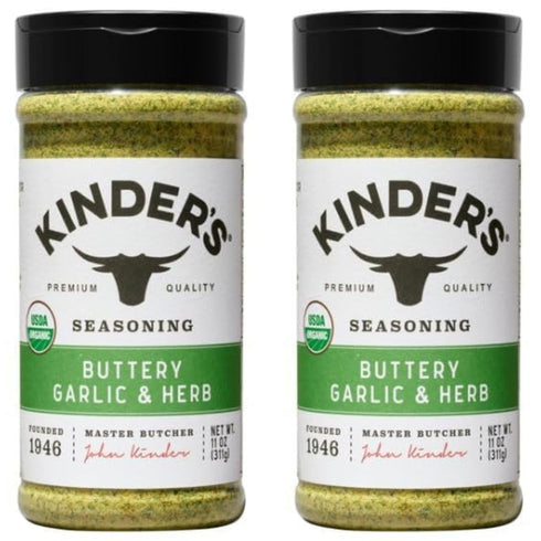 Taste Valley Kinder Organic Buttery Garlic & Herb Seasoning - Premium Quality Rub, 11oz