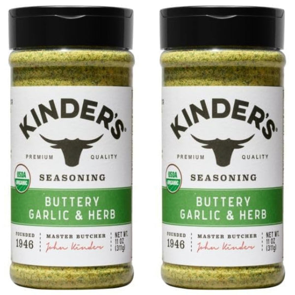 Taste Valley Kinder Organic Buttery Garlic & Herb Seasoning - Premium Quality Rub, 11oz