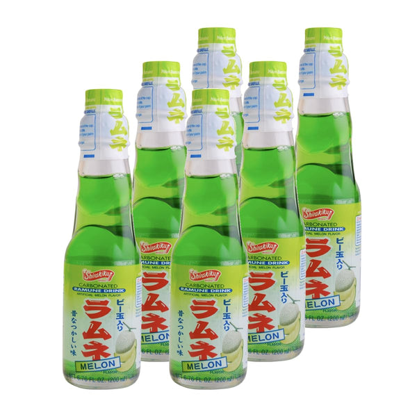 Shirakiku Ramune Drink, Melon, Carbonated Marble Soft Drink of Japan 6.76 oz