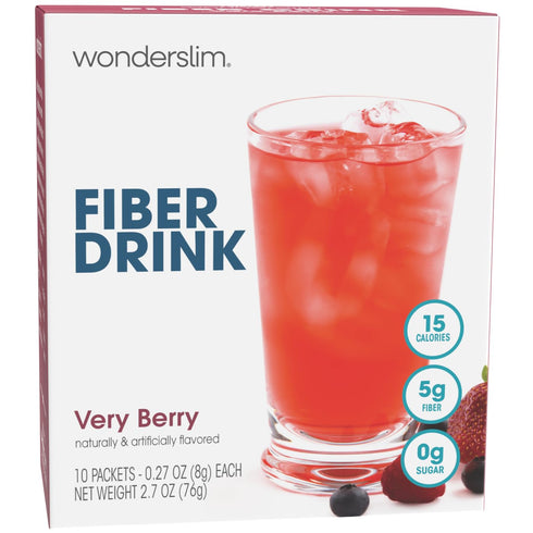 WonderSlim Fiber Drink, Very Berry, 5g Fiber, 7 Vitamins & Minerals, No