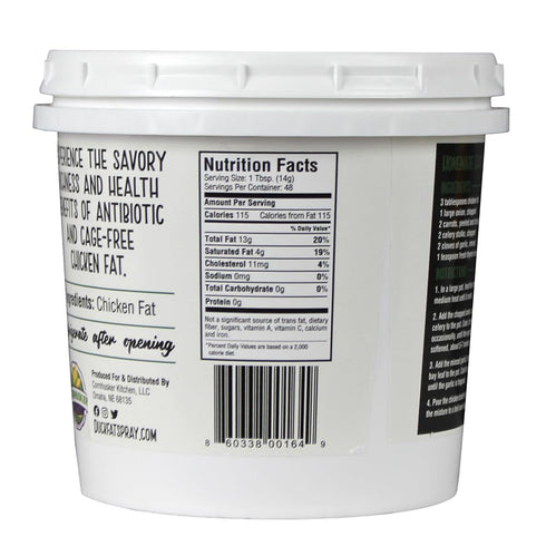 Cornhusker Kitchen 1.5 lb Gourmet Rendered Chicken Fat | Tub | Paleo-Friendly Cooking & Baking Fat by