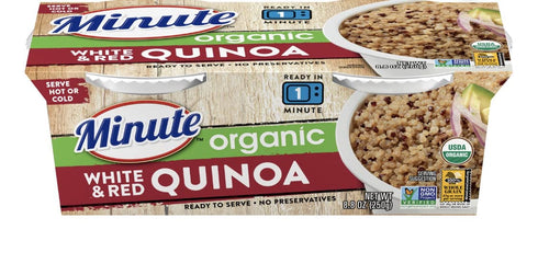 2-4.4 oz (Pack 2) Minute Ready to Serve White & Red Quinoa Rice, cups