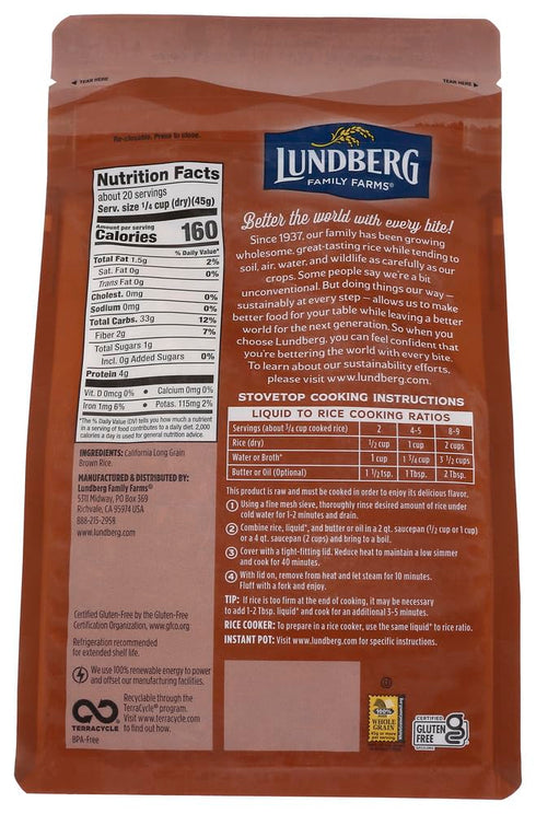 32 oz (907 3PC Lundberg, California Brown Basmati Rice, g)