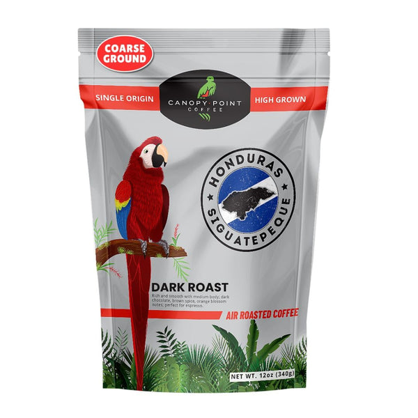 Canopy Point Coffee Honduras Dark Roast | Coarse Ground Coffee for Cold