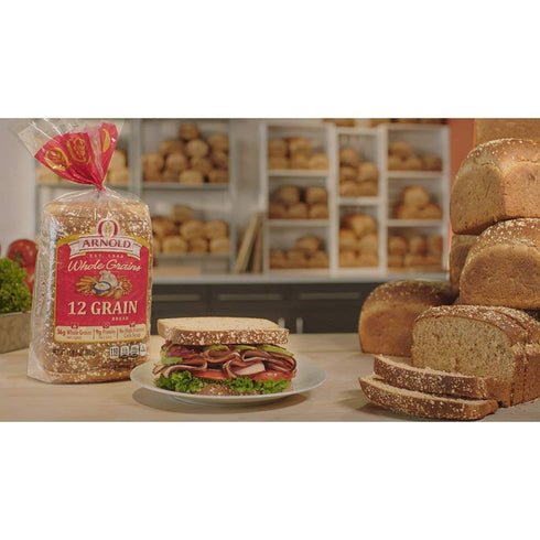 12 24 Oz 2 Arnold Whole Grains Grain Sliced Bread, - Loaves