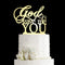God Gave Me You Wedding Cake Topper - Wedding/Engagement/Marriage Party Decorations (Mirror Gold Acrylic)