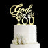 God Gave Me You Wedding Cake Topper - Wedding/Engagement/Marriage Party Decorations (Mirror Gold Acrylic)