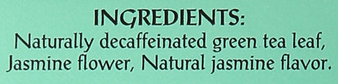 Triple Leaf Tea 20 Count Jasmine Green Tea, Decaffeinated