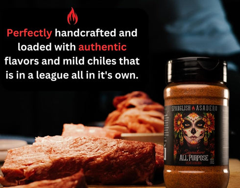 5oz Spanglish Asadero Signature All Purpose Spice | Mexican Seasoning for Steak, Chicken, Pork, Lamb, and Elote | Low