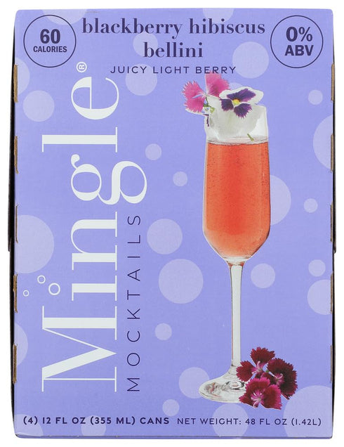 Mingle, Non-Alcoholic Bellini Mocktail, 12 Fl Oz Cans, 4 Pack