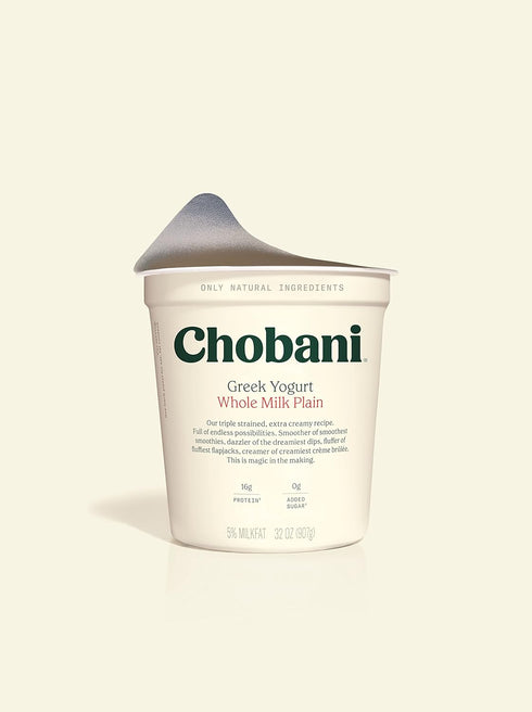 32oz Chobani Whole Milk Plain Greek Yogurt