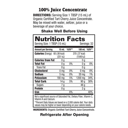 5X 100% 16 Oz, Pack 2 Dynamic Health Once Daily Tart Cherry Ultra | Juice Concentrate | No Additives or Preservatives |