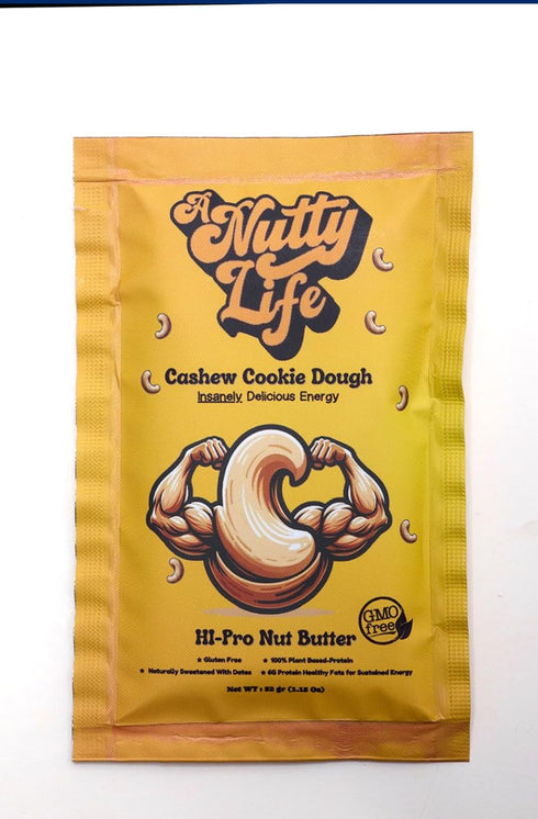 A Nutty Life 12-Pack 6g Cashew Cookie Dough | Protein, Clean Ingredients, Low Sugar Snack for Kids & Adults | Vegan