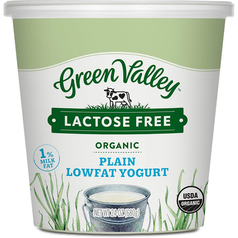 Green Valley Creamery Green Valley Lactose Free Organic Lowfat Plain Yogurt, 24 Ounce